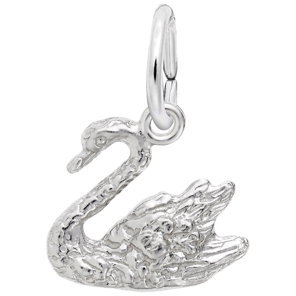 Swan charm 3D sterling silver Rembrandt Charms - Gaines Jewelers
