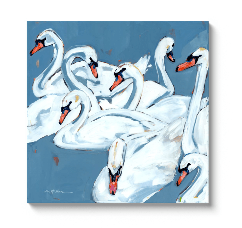 "Swan Lake" Canvas Print 24X24 - Chelsea McShane Art - Gaines Jewelers