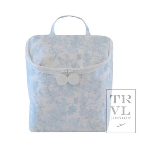 Take Away Lunch Bag - Insulated Bunny Toile Blue - Gaines Jewelers