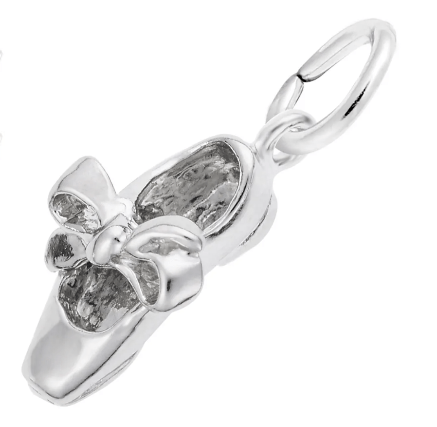 Tap Shoe with Ribbon Charm Sterling Silver - Rembrandt Charms - Gaines Jewelers