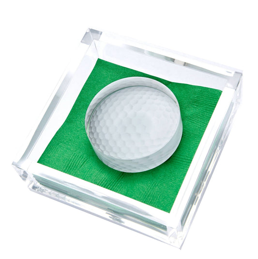 Tara Wilson Designs - COCKTAIL NAPKIN HOLDER - GOLF BALL: COCKTAIL NAPKIN HOLDER - GOLF BALL - Gaines Jewelers