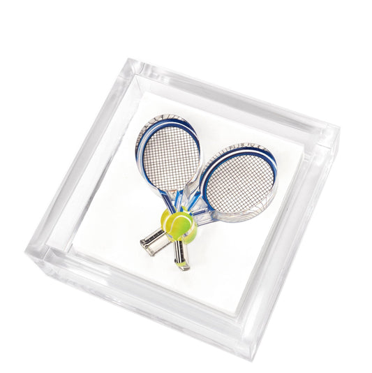 Tara Wilson Designs - COCKTAIL NAPKIN HOLDER - TENNIS RACQUETS: COCKTAIL NAPKIN HOLDER - TENNIS RACQUETS - Gaines Jewelers