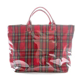 Tartan Tote with PVC Coated Exterior and Top Handles with Lined Interior with Pockets - Two's Company - Gaines Jewelers