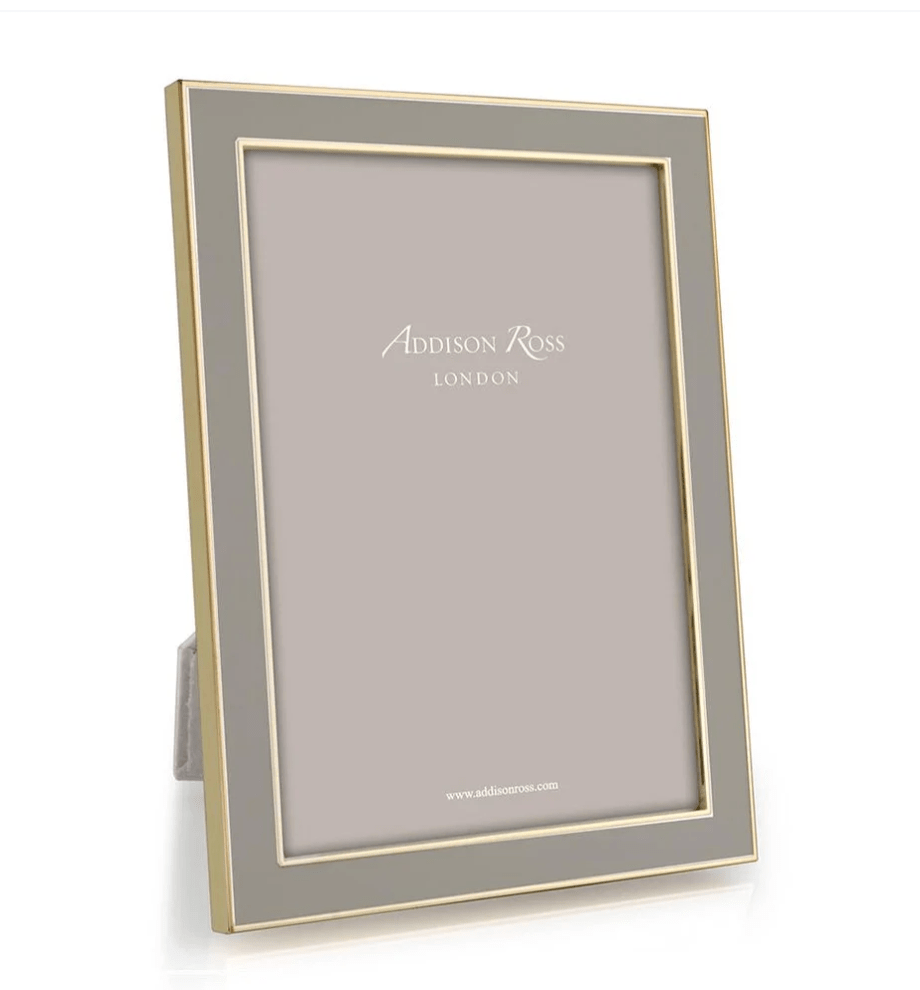 Taupe Enamel & Gold 5x7 Frame - Addison Ross - Gaines Jewelers