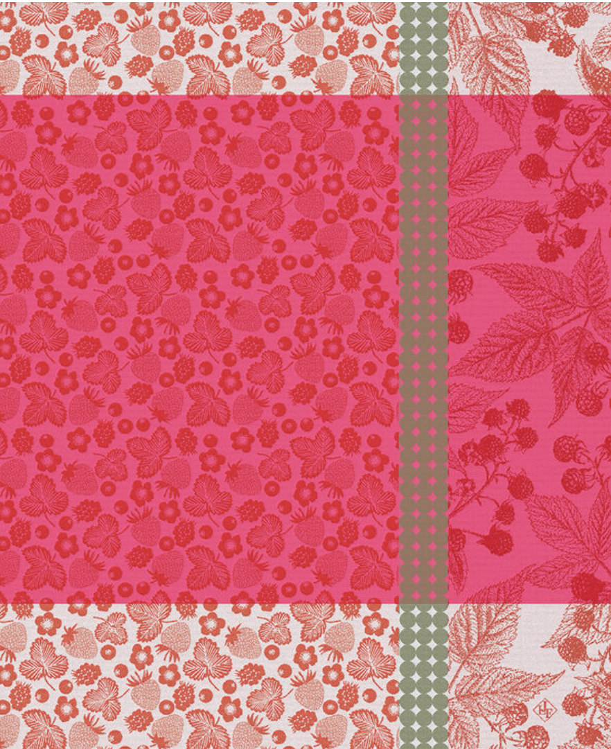 Tea towel Cueillette d'été Cotton Red - Le Jaqard Francis - Gaines Jewelers