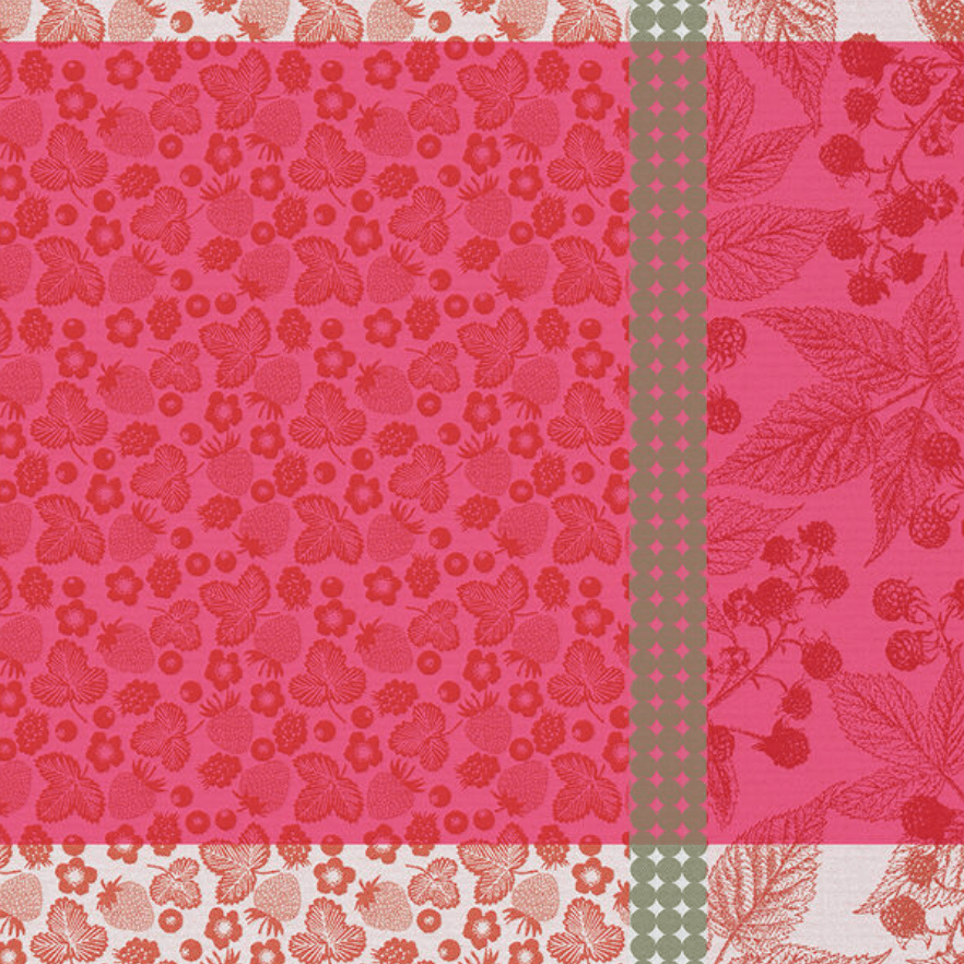 Tea towel Cueillette d'été Cotton Red - Le Jaqard Francis - Gaines Jewelers