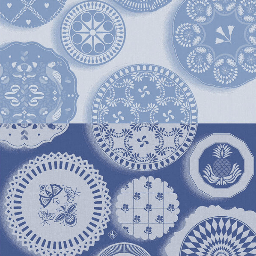 Tea Towel Faence Blue Cotton - Le Jacquard - Gaines Jewelers