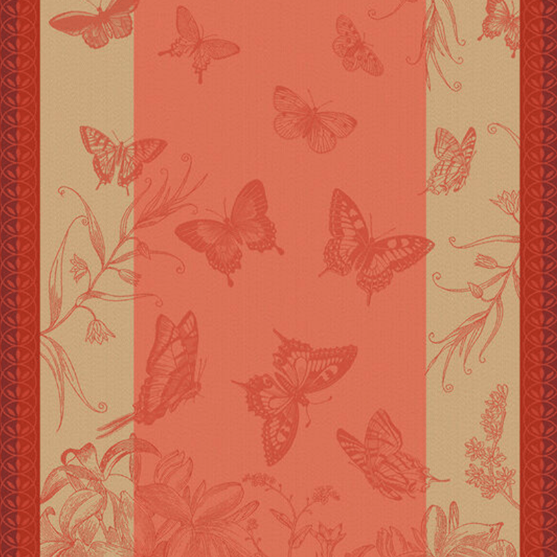 Tea Towel Jardin Des Papillons Pink - Le Jacquard - Gaines Jewelers