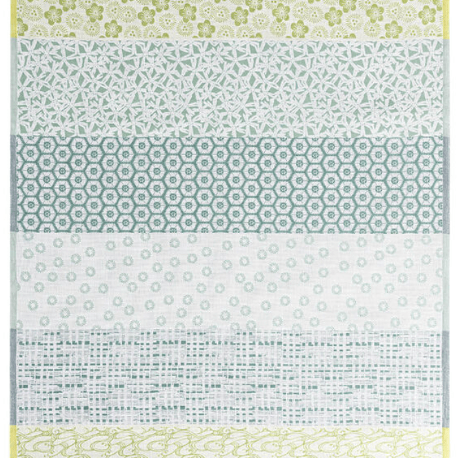Tea Towel Wagara Cotton Green - Le Jacquard Francais - Gaines Jewelers