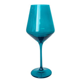 Teal Wine Stemware - Estelle Colored Glass - Gaines Jewelers