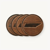 Tennessee Leather Circle Coasters - Clayton and Crume - Gaines Jewelers