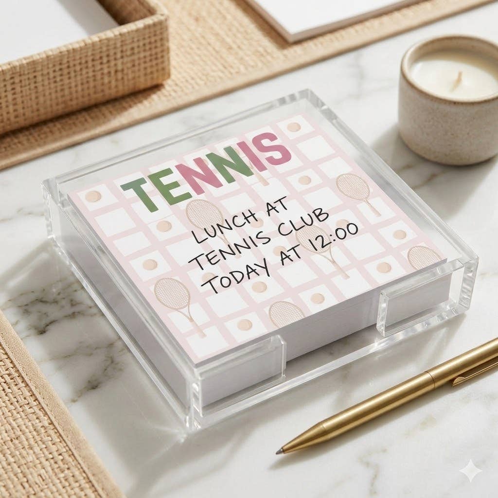 Tennis Notepad in Acrylic Holder - Maven Home - Gaines Jewelers