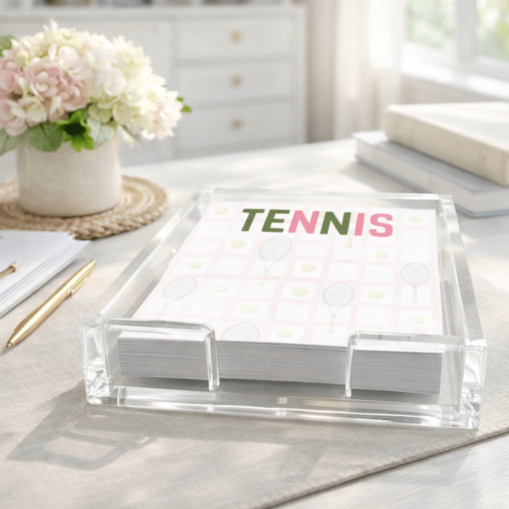 Tennis Notepad in Acrylic Holder - Maven Home - Gaines Jewelers