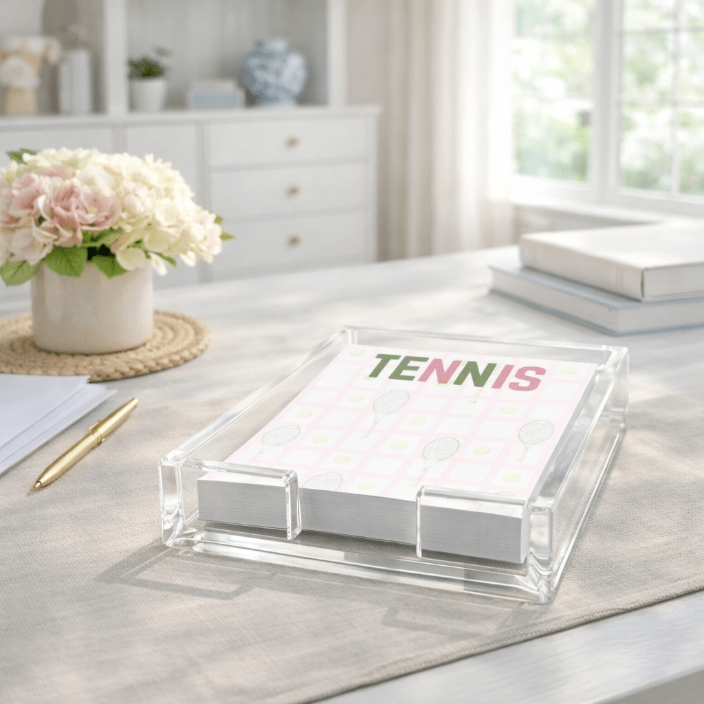Tennis Notepad in Acrylic Holder - Maven Home - Gaines Jewelers
