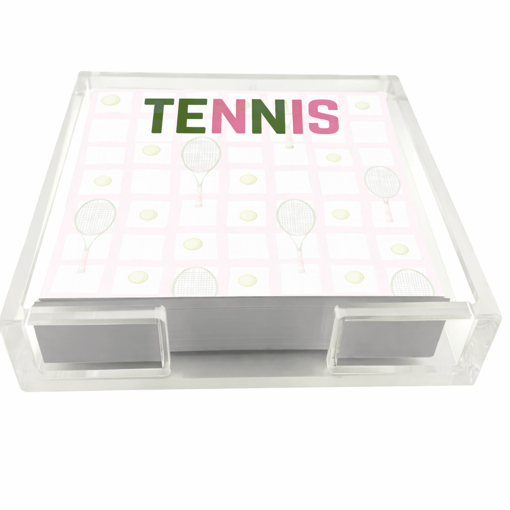 Tennis Notepad in Acrylic Holder - Maven Home - Gaines Jewelers