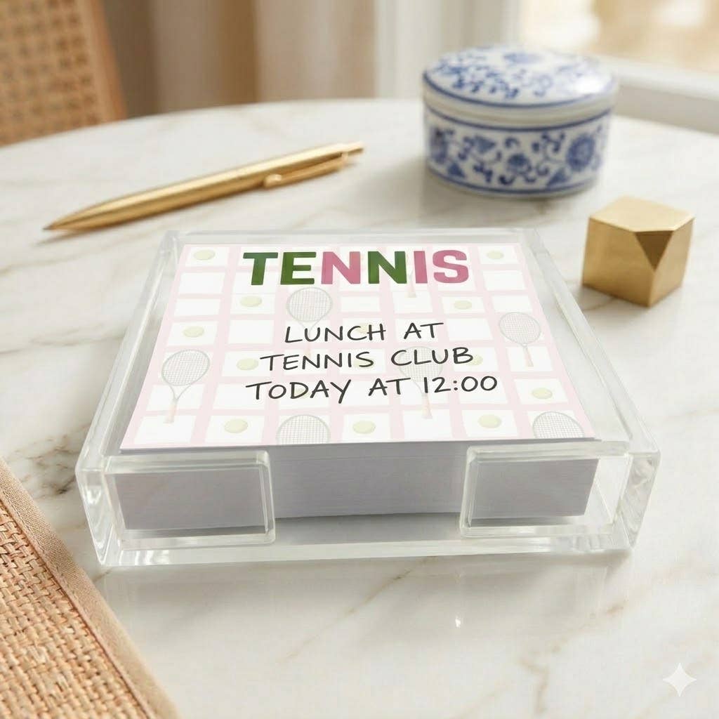 Tennis Notepad in Acrylic Holder - Maven Home - Gaines Jewelers
