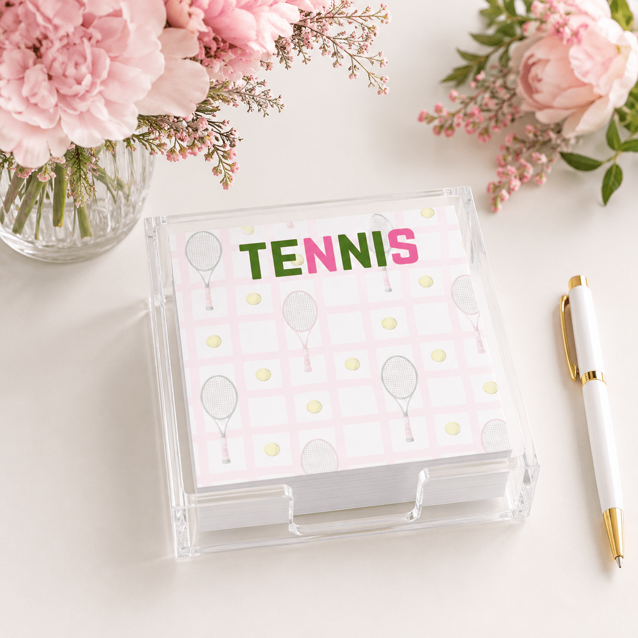 Tennis Notepad in Acrylic Holder - Maven Home - Gaines Jewelers