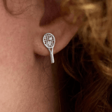 Tennis Racquet Stud - Cubic Zirconia - OS - Julie Vos - Gaines Jewelers