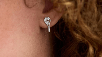 Tennis Racquet Stud - Cubic Zirconia - OS - Julie Vos - Gaines Jewelers