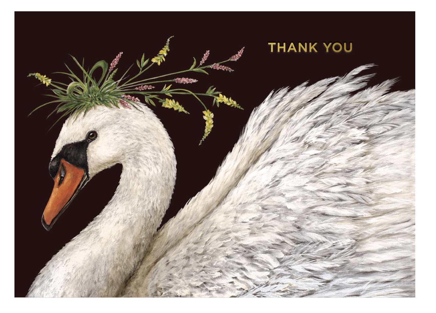 Thank You Swan Card - A7 with foil - 5" x 7" - Hester & Cook - Gaines Jewelers
