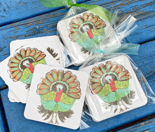 Thanksgiving Turkey Paper Coasters - Lemondaisy Design - Gaines Jewelers