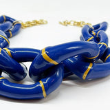 "The Michelle" - Bamboo Link Necklace - Blue- Parker Kennedy - Gaines Jewelers