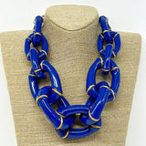 "The Michelle" - Bamboo Link Necklace - Blue- Parker Kennedy - Gaines Jewelers