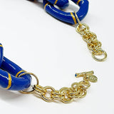 "The Michelle" - Bamboo Link Necklace - Blue- Parker Kennedy - Gaines Jewelers