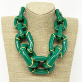 "The Michelle"- Bamboo Link Necklace - Green- Parker Kennedy - Gaines Jewelers