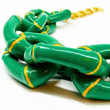 "The Michelle"- Bamboo Link Necklace - Green- Parker Kennedy - Gaines Jewelers