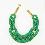 "The Michelle"- Bamboo Link Necklace - Green- Parker Kennedy - Gaines Jewelers