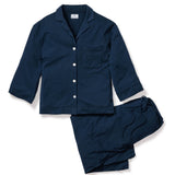 The Olivia Wide Leg Pima Pajama Set in Navy - Petite Plume - Gaines Jewelers