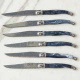 The Original French Laguiole Steak Knives, Set of 6, Wood Drawer Box, Black - EtúHOME - Gaines Jewelers