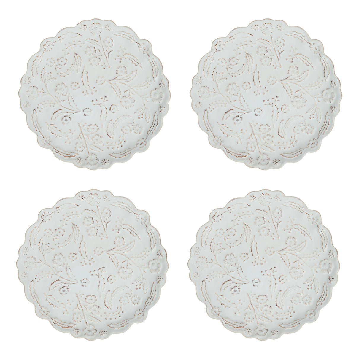 Thistle Cocktail Plate Set of 4 - Whitewash - Juliska - Gaines Jewelers