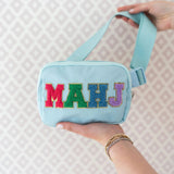 Tile & Travel Belt Bag: Light Blue MAHJ - Mini Mahjer - Gaines Jewelers