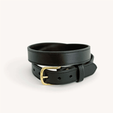Traditional Stitched Belt - Solid Black - Clayton & Crume - Gaines Jewelers