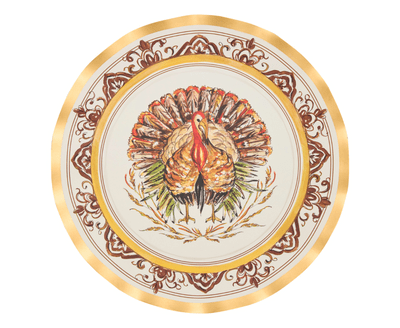 Turkey & Gourds Dinner Plates - 8pk - Sophistiplate - Gaines Jewelers