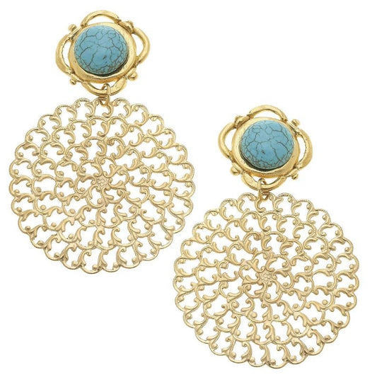 Turquoise Filigree Earrings - Susan Shaw (Copy) - Gaines Jewelers