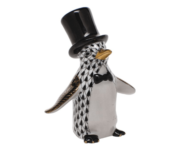 Tuxedo Penguin in Black - Herend - Gaines Jewelers