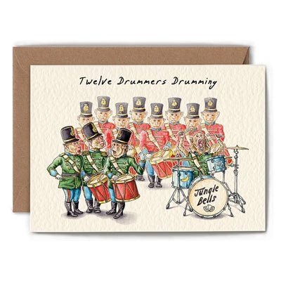 Twelve Drummers Drumming Card - 5" x 7" - Hester & Cook - Gaines Jewelers