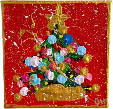 Twinkle Tree Red 6x6 - CYTA Art - Gaines Jewelers