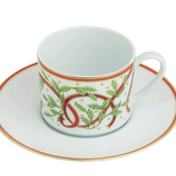 Ultra - White Winter Festival Teacup Saucer - Pickard - Gaines Jewelers
