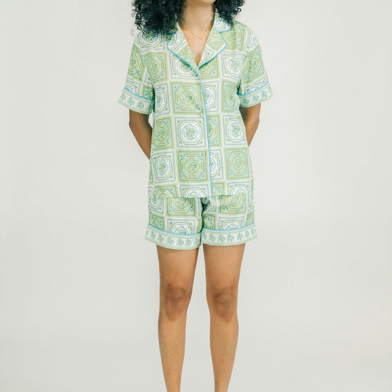 Victoria Dunn - Celine Short PJ Set - Sunny Lime - Gaines Jewelers