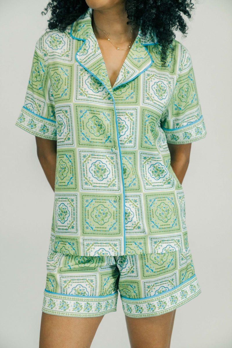 Victoria Dunn - Celine Short PJ Set - Sunny Lime - Gaines Jewelers
