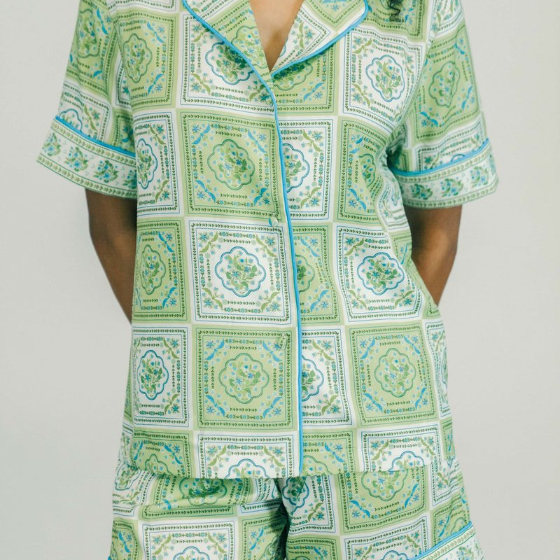 Victoria Dunn - Celine Short PJ Set - Sunny Lime - Gaines Jewelers