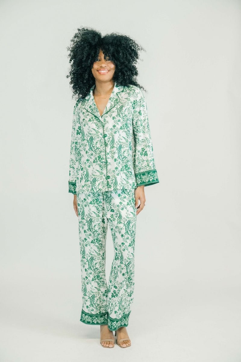 Victoria Dunn - Saylor Long PJ Set - Juniper - Gaines Jewelers