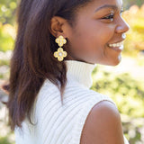 Victoria Gold and Pearl Clover Earrings - Lisi Lerch - Gaines Jewelers