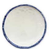 Vida Bamboo 11" Dinner Plate Set of 4 - White and Blue - Beatriz Ball - Gaines Jewelers