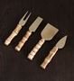 VIDA Bamboo Cheese Set of 4 (Gold and Natural) - Beatriz Ball - Gaines Jewelers