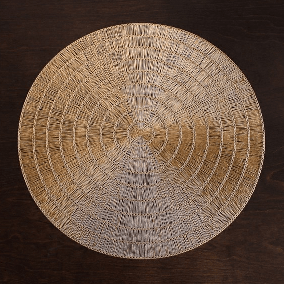 Vida Basketweave 15" Round Placemats S/4 - Gold - Beatriz Ball - Gaines Jewelers